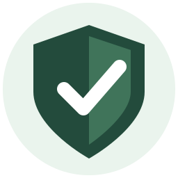 Shield and check symbol for replacement cover
